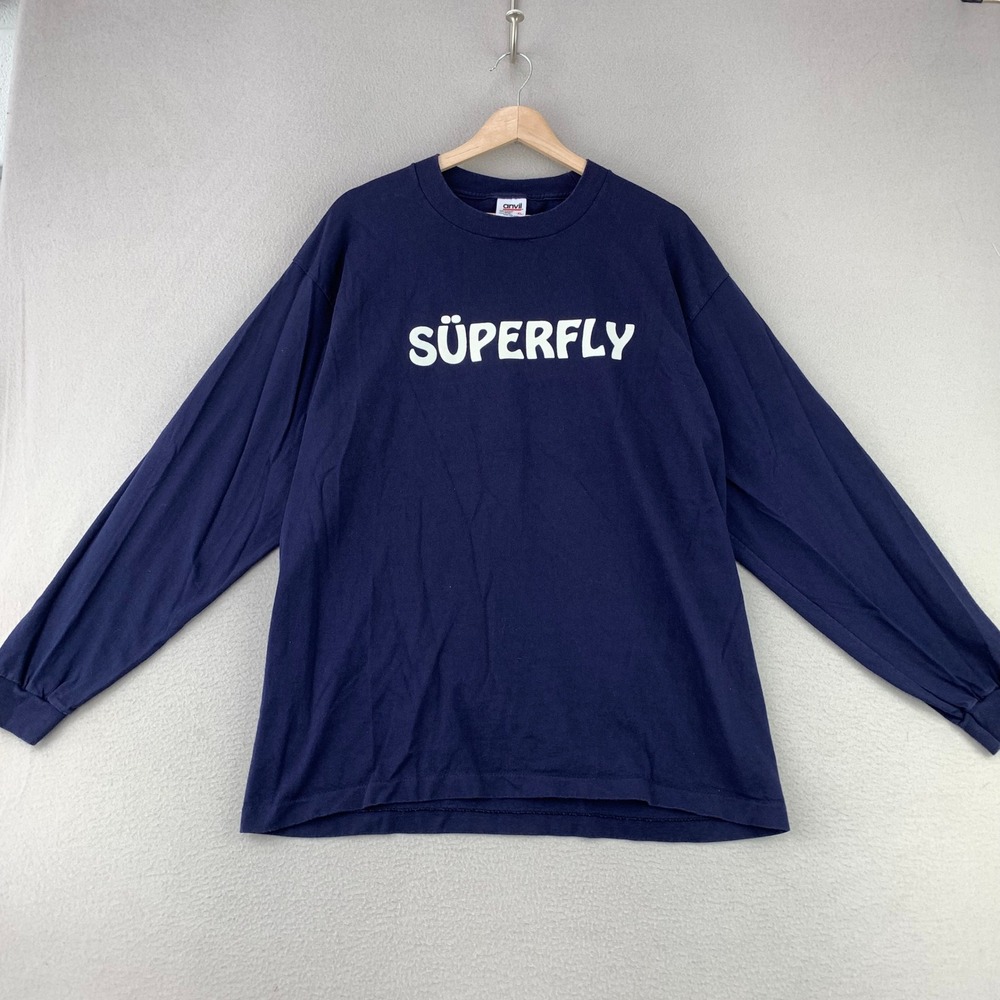 Vintage 1994 Yale Ultimate Superfly T-Shirt Men XL Blue Long Sleeve Graphic Tee
